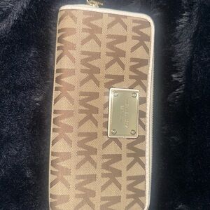 Michael Kors Tan and Cream Logo Wallet
